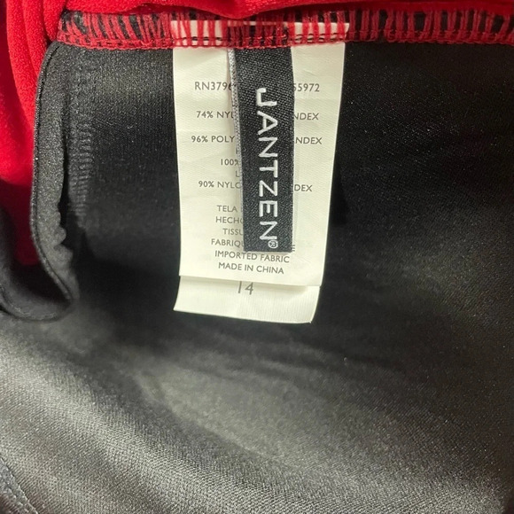 Jantzen Red Retro Style One Piece Tie Back Swimsuit - Picture 2 of 6